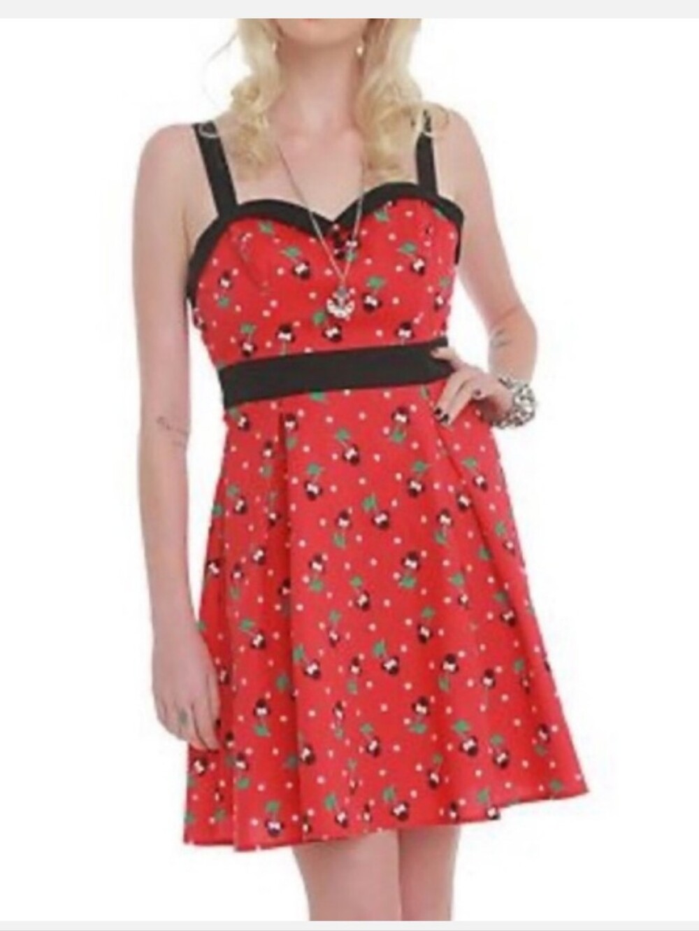 Disney Minnie Mouse Pin-Up Dress Sweetheart Neckline